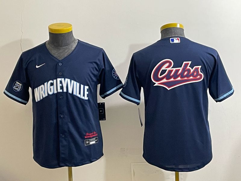 Youth 2026 Chicago Cubs Blank Drak Blue City Edition Nike MLB Jersey style 009